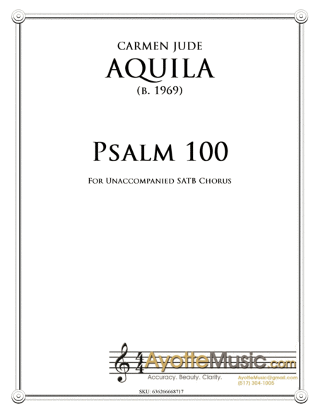 Aquila Psalm 100 With With Joy To The Lord For Mixed Chorus Sheet Music