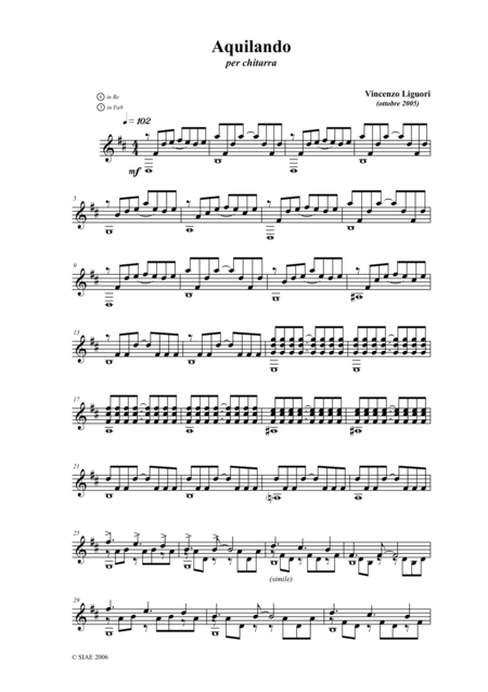 Aquilando For Guitar Solo Sheet Music