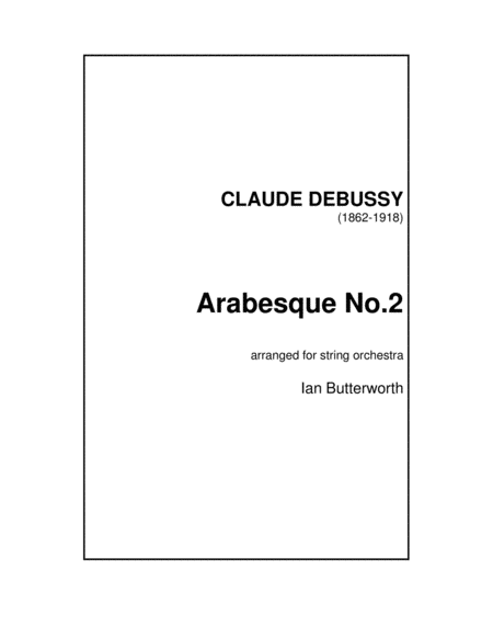 Arabesque No 2 For String Orchestra Sheet Music