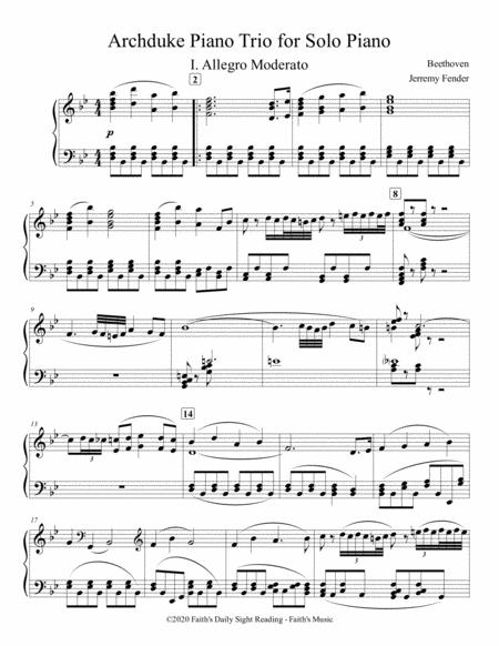 Archduke Piano Trio Mvt 1 Sheet Music