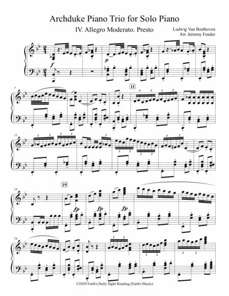 Free Sheet Music Archduke Piano Trio Mvt 4