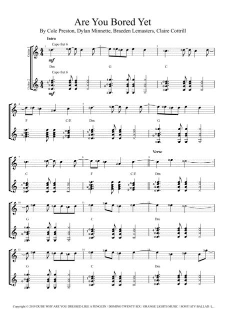 Free Sheet Music Are You Bored Yet Feat Clairo Duet Guitar Score