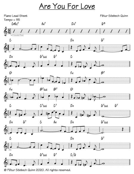 Are You For Love Sheet Music