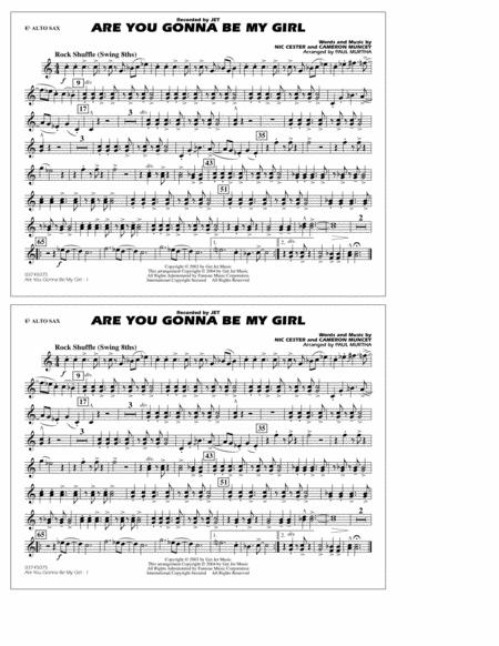 Are You Gonna Be My Girl Arr Paul Murtha Eb Alto Sax Sheet Music