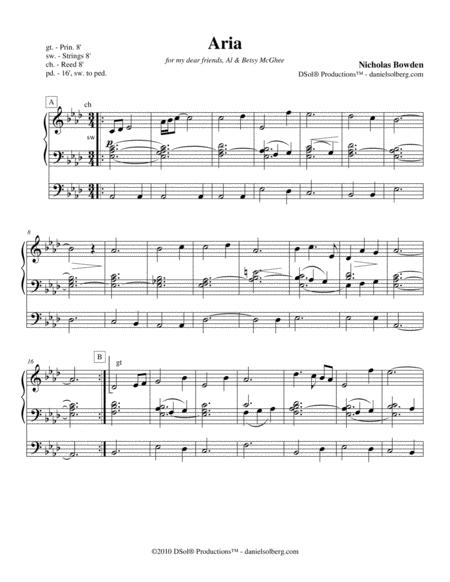 Free Sheet Music Aria For Organ And Optional C Instrument Nick Bowden