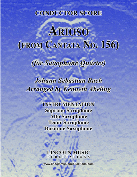 Free Sheet Music Arioso From Cantata No 156 For Saxophone Quartet Satb