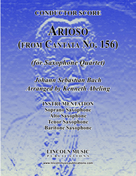 Arioso From Cantata No 156 For Saxophone Quartet Satb Sheet Music