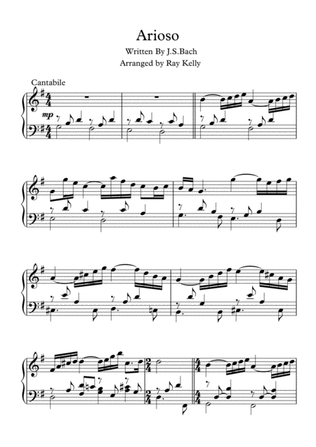 Free Sheet Music Arioso Js Bach