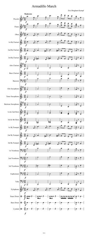 Free Sheet Music Armadillo March