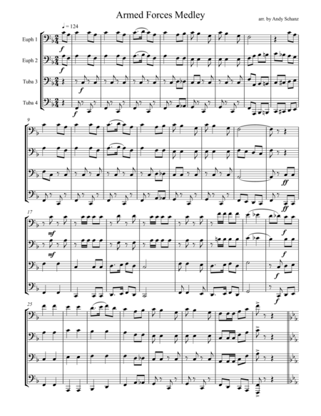 Free Sheet Music Armed Forces Medley