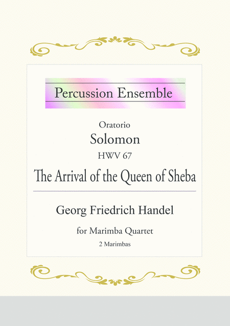 Arrival Of The Queen Of Sheba Georg Friedrich Handel Sheet Music