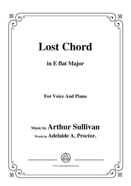 Arthur Sullivan Lost Chord In E Flat Major For Voice And Piano Sheet Music