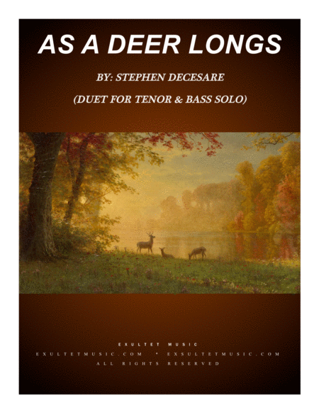 As A Deer Longs Duet For Tenor And Bass Solo Sheet Music