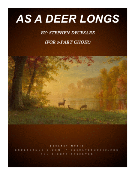 Free Sheet Music As A Deer Longs For 2 Part Choir