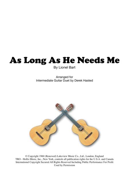 As Long As He Needs Me Guitar Duet Sheet Music