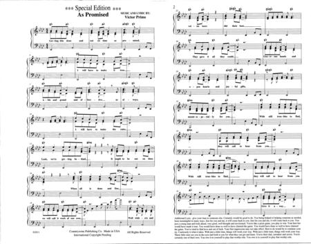 Free Sheet Music As Promised