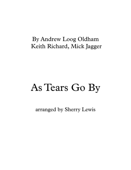 Free Sheet Music As Tears Go By String Quartet For String Quartet