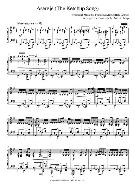 Asereje Arranged For Advanced Piano Solo Sheet Music