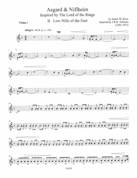 Asgard Niflheim Movement Ii Low Hills Of The East Instrumental Packet Sheet Music