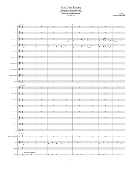 Free Sheet Music Ash Grove Fantasy Concert Band Intermediate