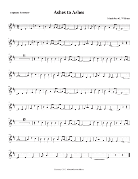 Ashes To Ashes Instrumental Pack Sheet Music