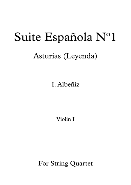 Asturias Leyenda I Albeiz For String Quartet Parts Sheet Music