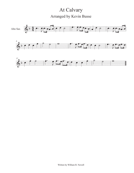 At Calvary Alto Sax Sheet Music