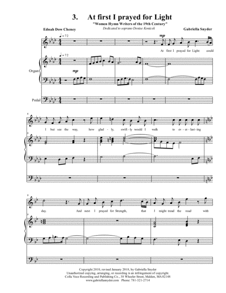 Free Sheet Music At First I Prayed For Light