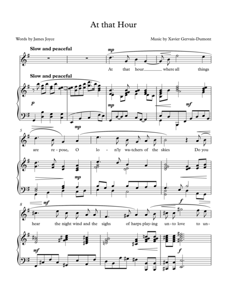 Free Sheet Music At That Hour