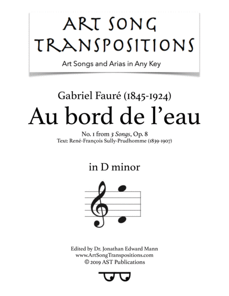 Au Bord De L Eau Op 8 No 1 D Minor Sheet Music