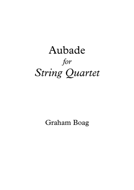 Aubade For String Quartet Sheet Music