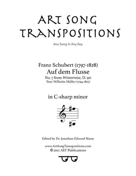 Auf Dem Flusse D 911 C Sharp Minor Sheet Music