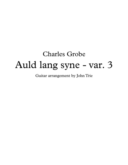 Auld Lang Syne Variation 3 Tab Sheet Music