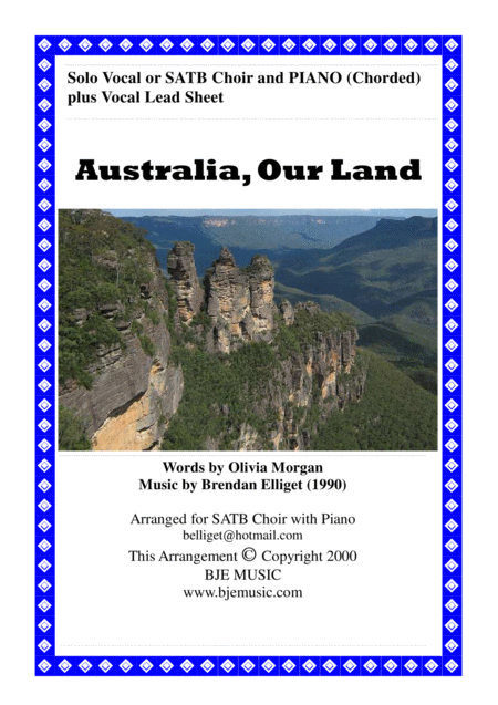 Australia Our Land Satb Choir Or Solo Voice With Piano Pdf Sheet Music