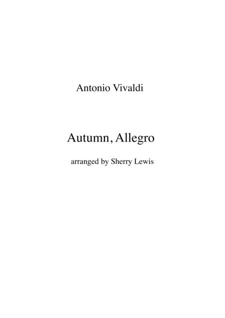 Autumn Allegro By Vivaldi For String Orchestra Sheet Music