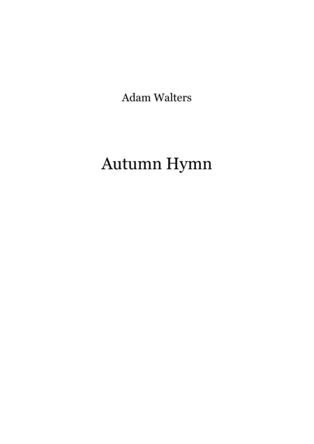 Free Sheet Music Autumn Hymn