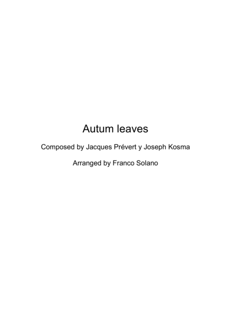 Free Sheet Music Autumn Leaves For Clarinet In B Flat And Piano