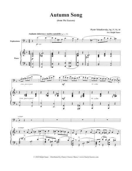 Autumn Song From The Seasons For Euphonium And Piano Sheet Music