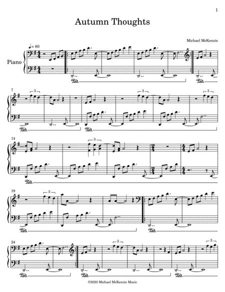 Free Sheet Music Autumn Thoughts