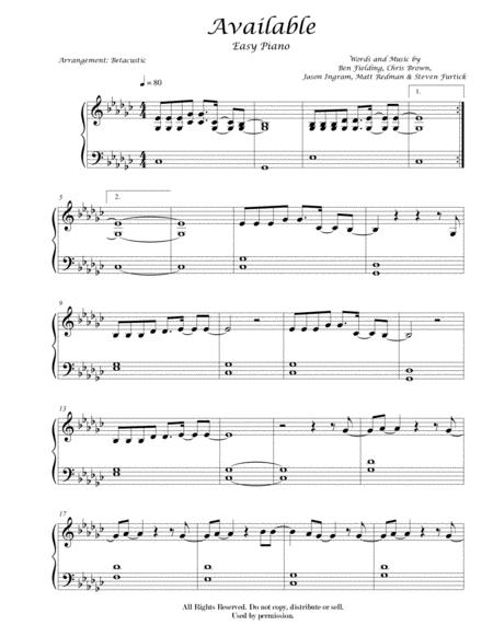 Available Elevation Worship Sheet Music Easy Sheet Music