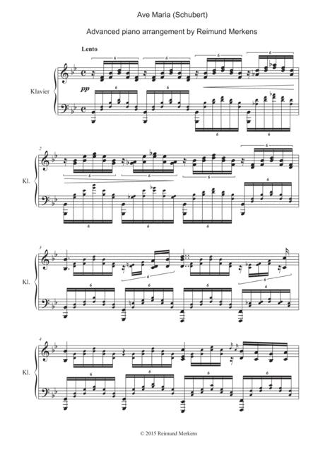 Free Sheet Music Ave Maria By Franz Schubert Advanced Transcription For Piano