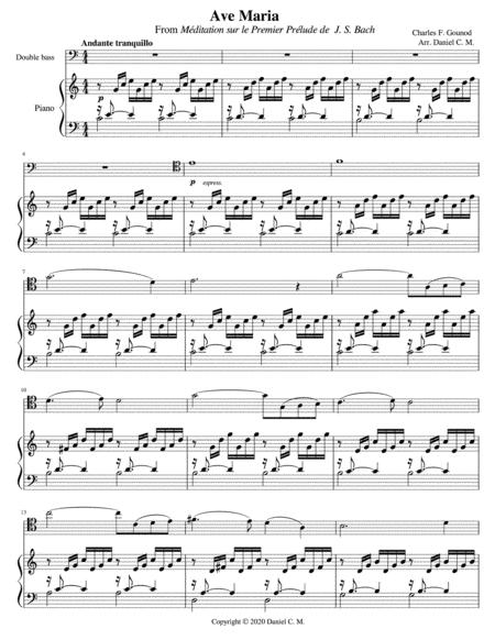 Ave Maria By Gounod Double Bass And Piano Sheet Music