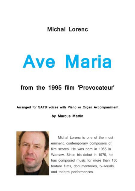 Free Sheet Music Ave Maria By Michal Lorenc Arranged For Satb