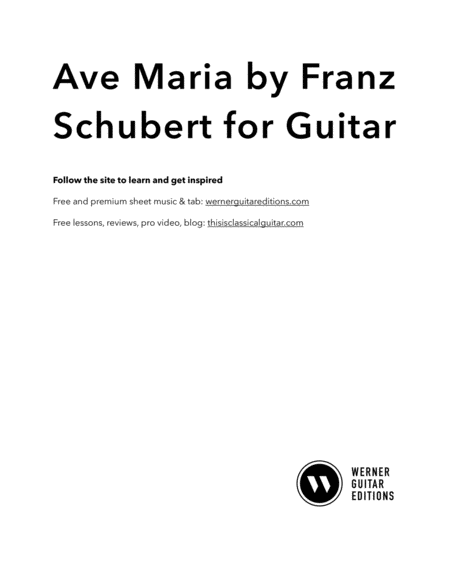 Free Sheet Music Ave Maria By Schubert For Classical Guitar