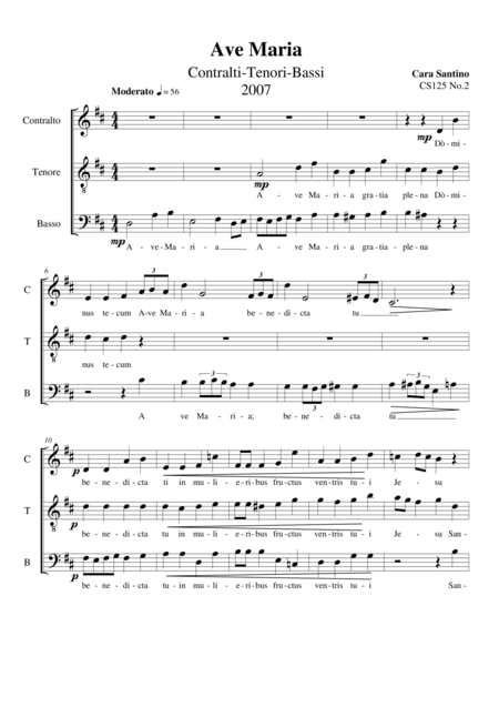 Ave Maria Choir Atb A Cappella Sheet Music