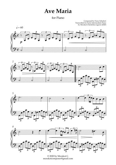 Ave Maria Easy Piano Schubert Sheet Music