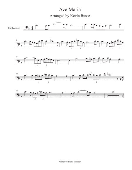 Ave Maria Euphonium Sheet Music