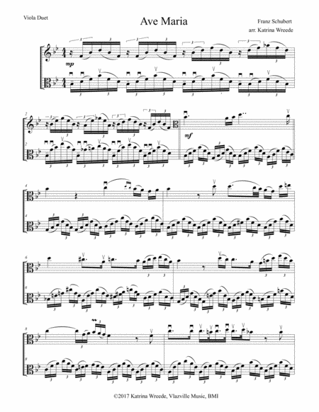 Ave Maria For 2 Violas Sheet Music