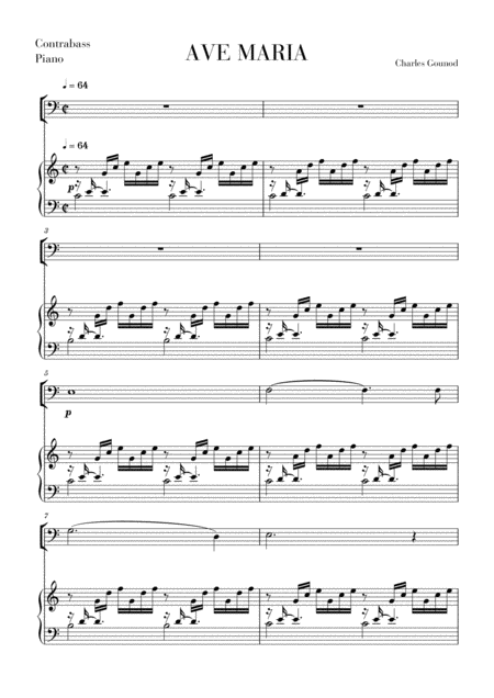 Ave Maria For Double Bass Sheet Music