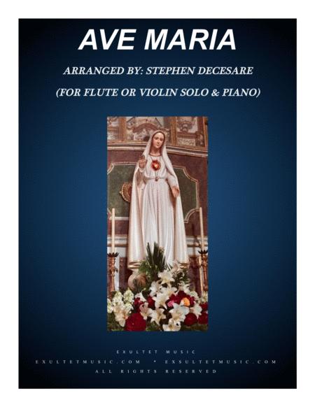 Ave Maria For Flute Or Violin Solo Piano Accompaniment Sheet Music